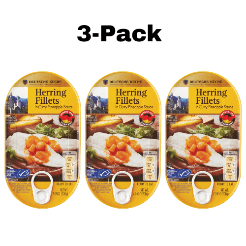 Deutsche Küche Herring Fillets Curry Pineapple Sauce 3-Pack 7.05 oz
