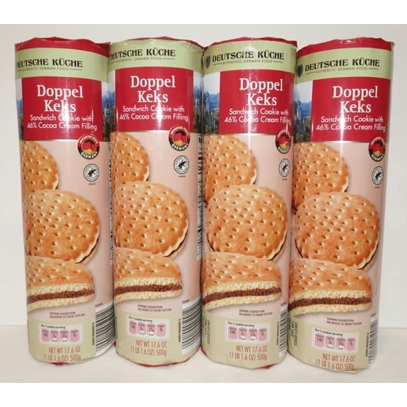 Deutsche Kuche Doppel Keks Sandwich Cookie 17.6oz 500g (4 Rolls)