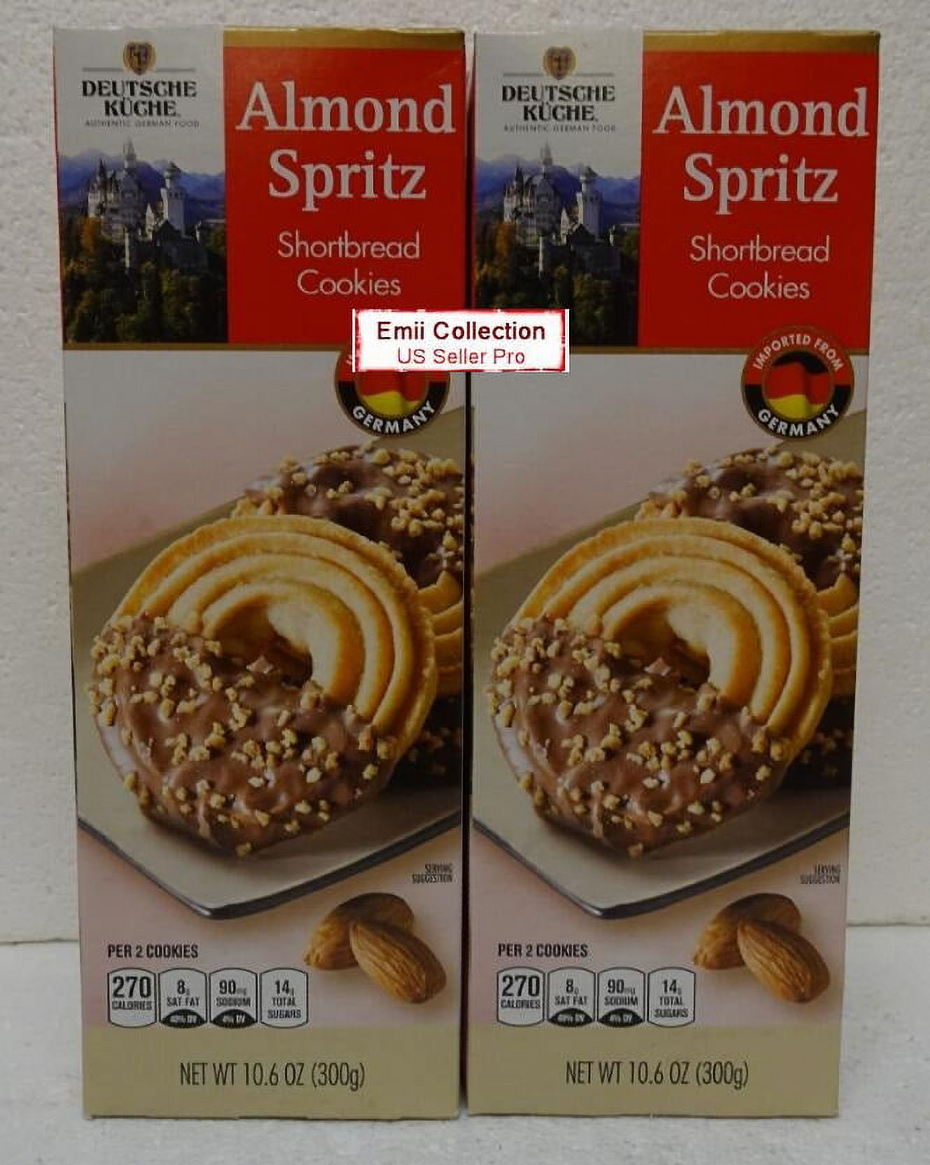 Deutsche Kuche Shortbread Cookies Almond Spritz 10.6oz 300g (2