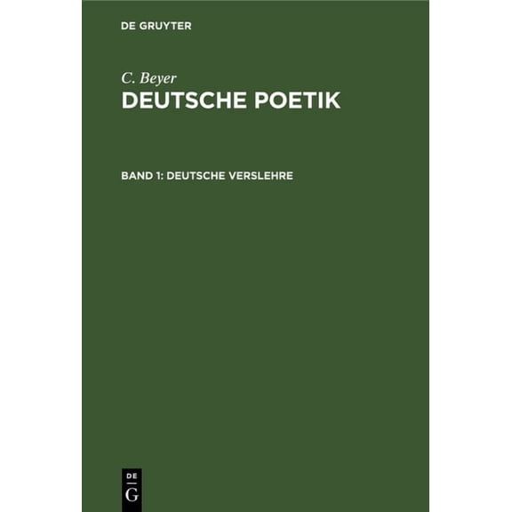 Deutsche Verslehre, (Hardcover)