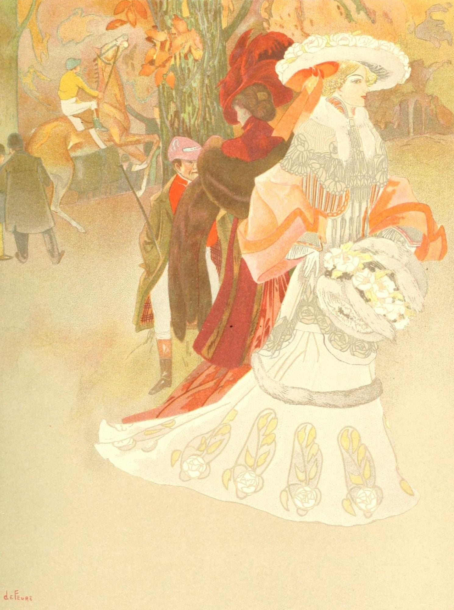 Deutsche kunst und dek 12 1903 Decorative watercolour Canvas Art - Georges de Feure (24 x 36)