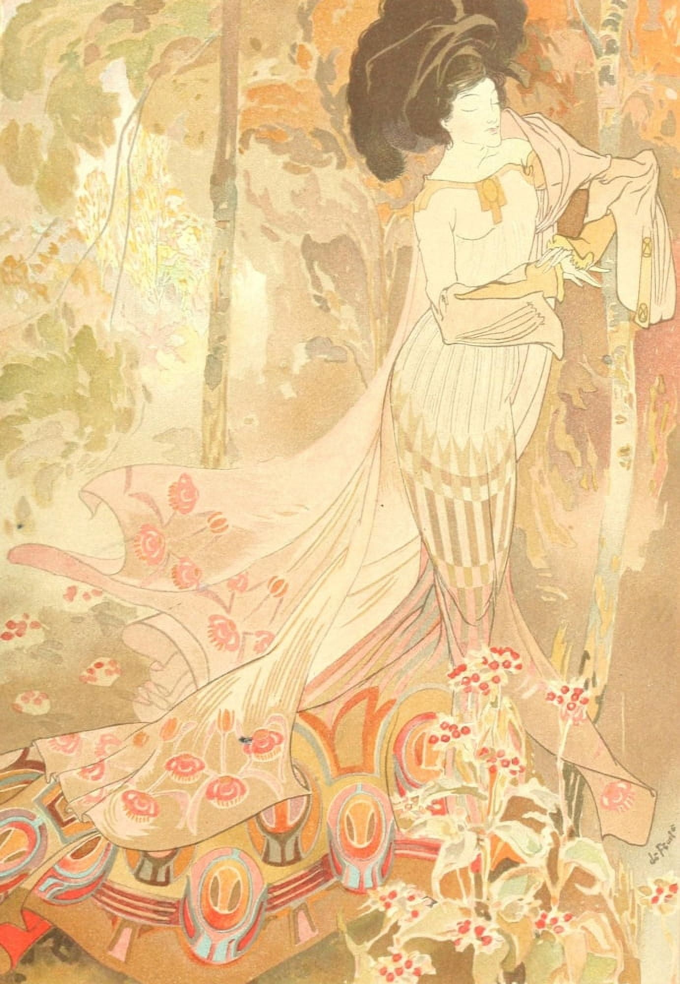 Deutsche kunst und dekoration 12 1903 Nouveau watercolour Canvas Art - Georges de Feure (18 x 24)