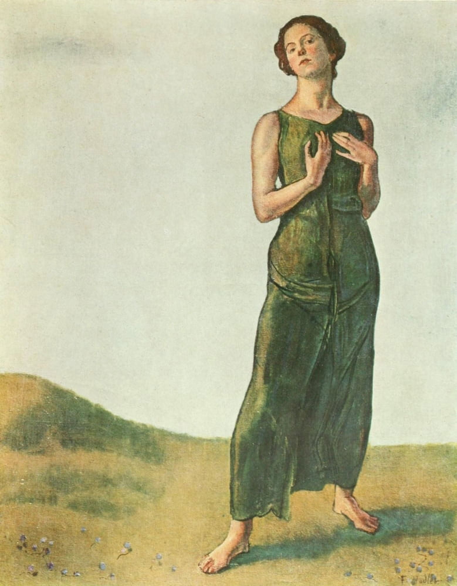 Deutsche kunst und dekoration 1911 Remote song Canvas Art - Ferdinand Hodler (24 x 36)