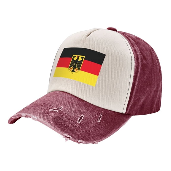 Deutschland Flag Baseball Cap Distressed Adjustable Vintage Cotton Denim Hat for Women Men