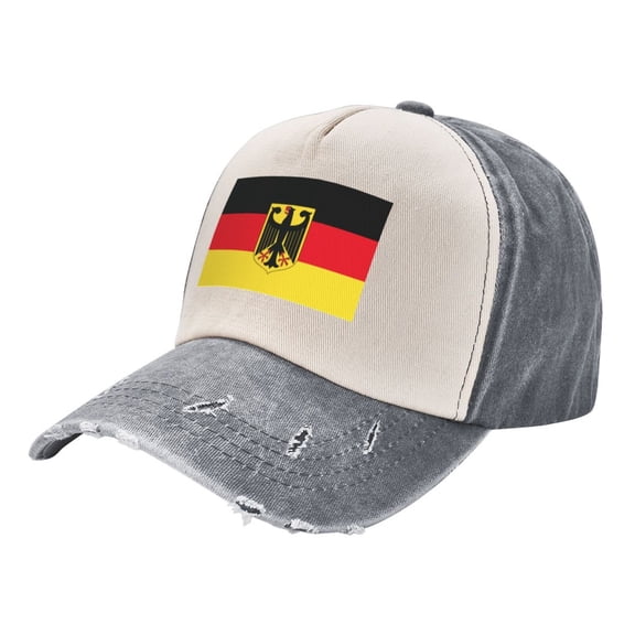 Deutschland Flag Baseball Cap Distressed Adjustable Vintage Cotton Denim Hat for Women Men