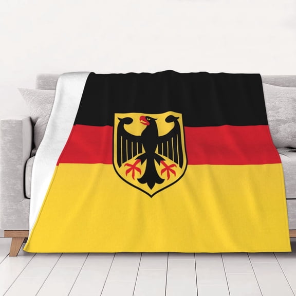 Deutschland Flag Throw Blanket Warm Camping Outdoor Light Weight Cozy Blanket for Couch Sofa Bed 50"x40"