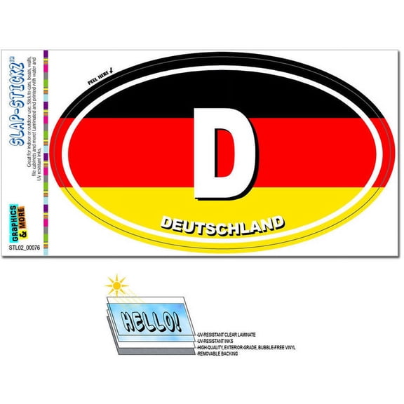 Deutschland Germany Country Flag D Euro Oval German Flag Automotive Car Window Locker Bumper Sticker