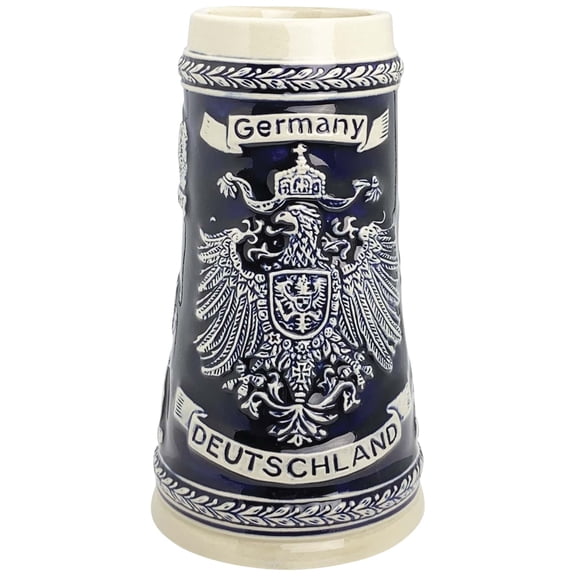Deutschland Germany Eagle Cobalt Blue Ceramic Beer Stein