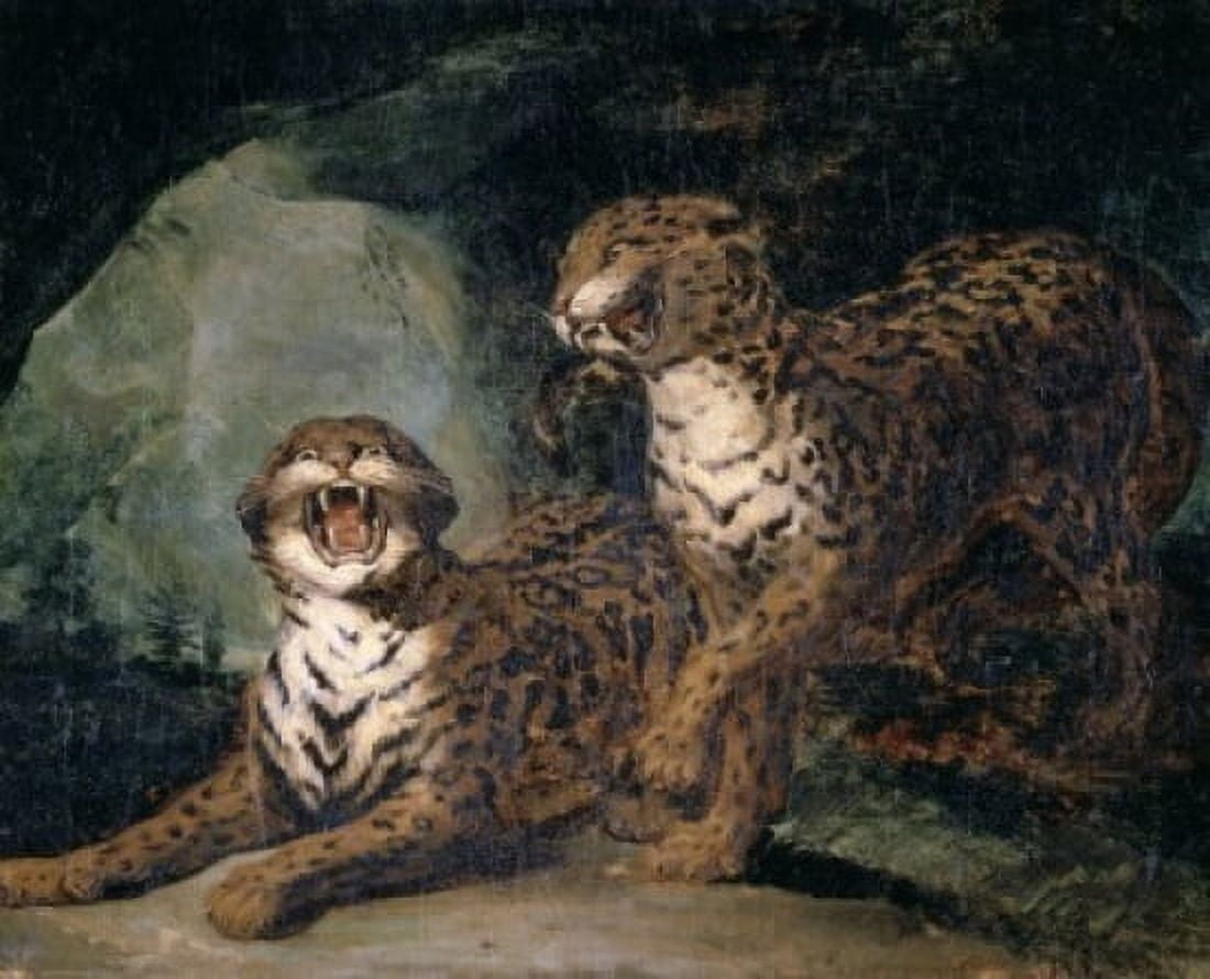 Deux Leopards Two Leopards 1817-20 Theodore Gericault (1791-1824 French) Musee des Beaux-Arts Rouen France Canvas Art - Theodore Gericault (18 x 24)