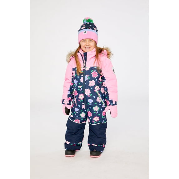 Deux Par Deux Girl Kids One Piece Discover Snowsuit Blue Floral Print ...