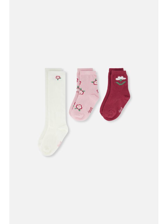 Girl Socks Off-White And Pink