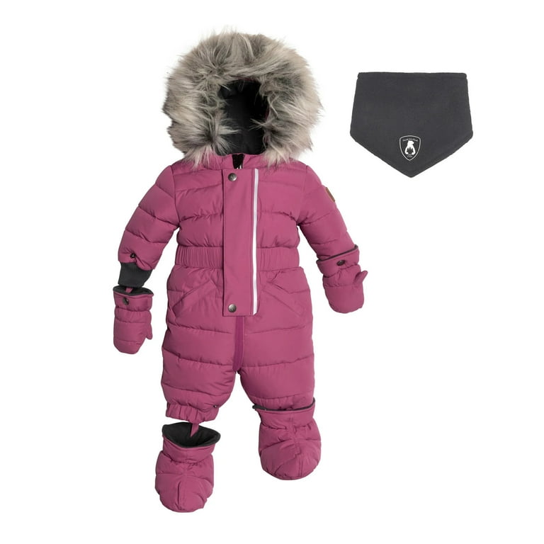 Deux par Deux One Piece Baby Snowsuit Red Violet Baby Girl Infant 12 Months