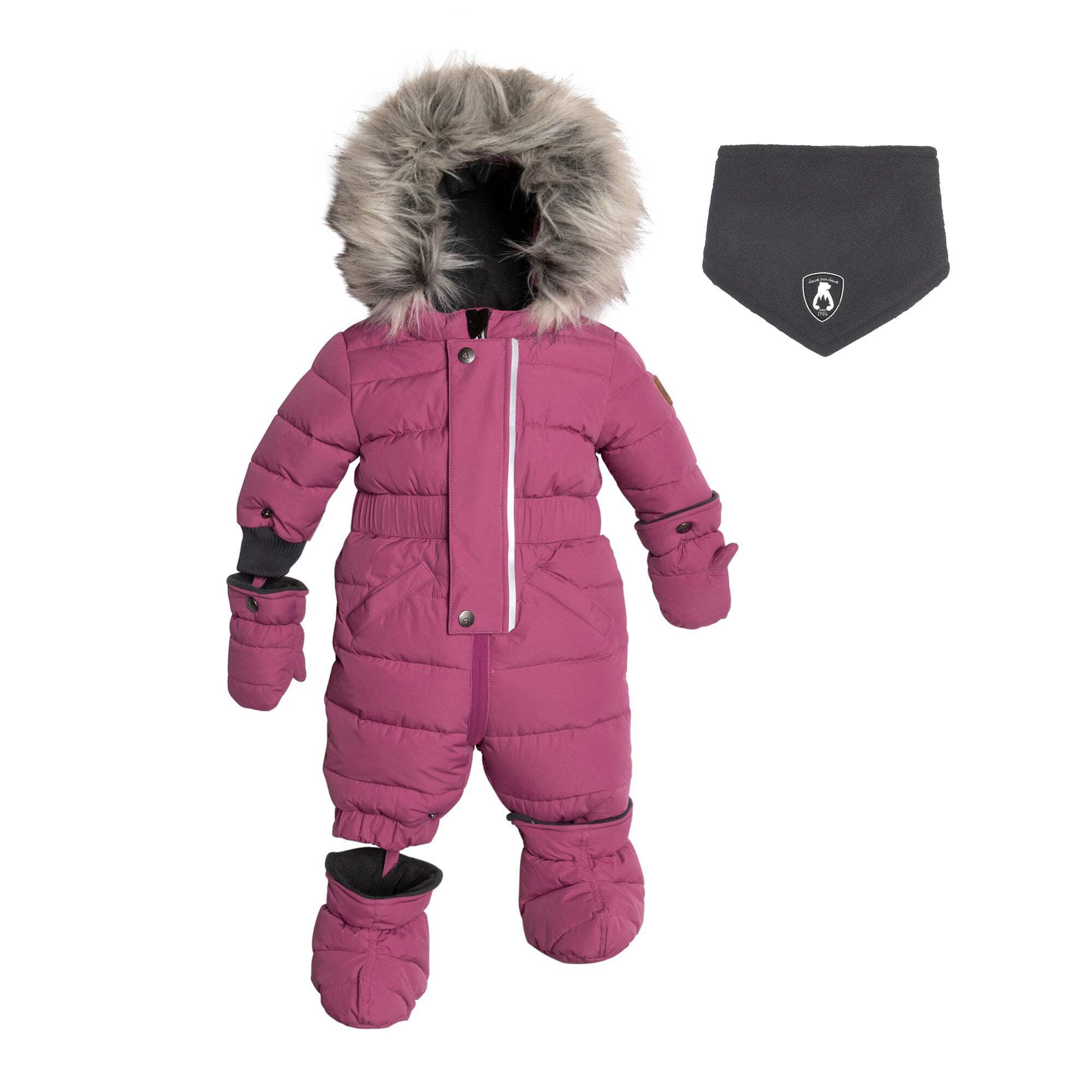 One Piece Baby Snowsuit Red Violet