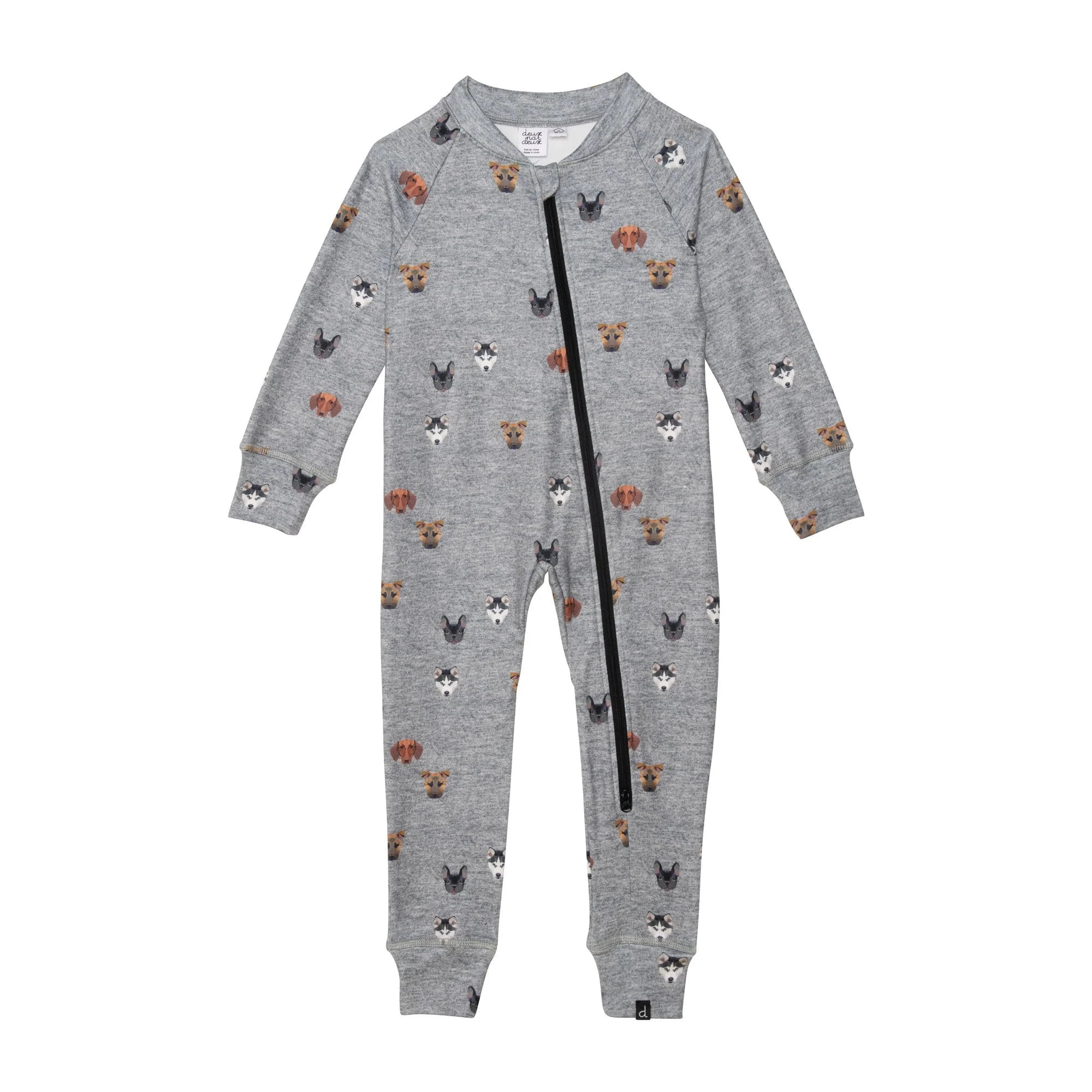 One Piece Thermal Underwear Grey Mix With Printed Little Dogs One Piece Thermal Underwear Grey Mix With Printed Little Dogs