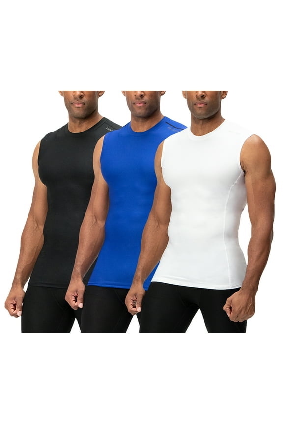 Compression Sleeveless Athletic Shirts & Tops, 3 Count (Men's)