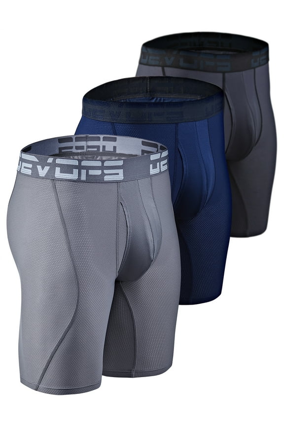 Men's Cooling Polyester Boxer Briefs, Multicolor (3 Pack)