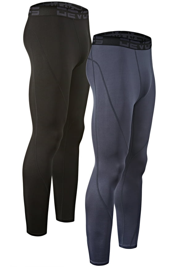 Men's Thermal Compression Pants, Athletic Leggings, 2 Pack (2X-Large)
