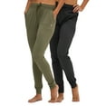thumbnail image 1 of DEVOPS 2 Pack Women's Yoga Jogger Pants with Side Pocket Sweatpants (X-Large, Heather Dk.Charcoal/Olive), 1 of 5