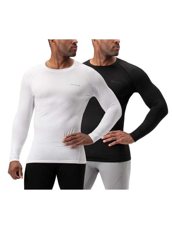 Men's Thermal Long Sleeve Compression Shirts Ultra Soft & Warm, 2 Pack (Medium)