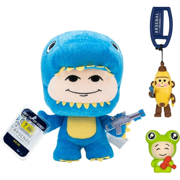 DevSeries Arsenal Collector Bundle - Three Exclusive Virtual Item Codes with Blue Rex Plush, Froggy Squooshems, and Monky Hanger