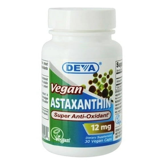Deva Nutrition Astaxanthin Super Anti-Oxidant 12 Mg Vegan Capsules, 30 Ea