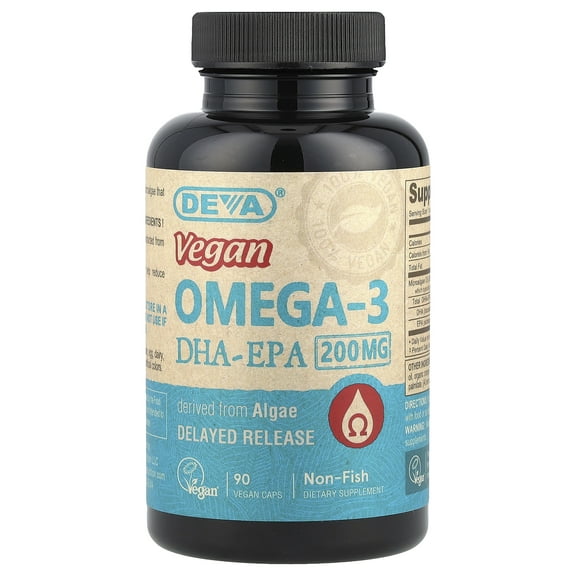 Deva Nutrition Vegan Omega 3 DHA-EPA Vagan Capsules, 90 Ea