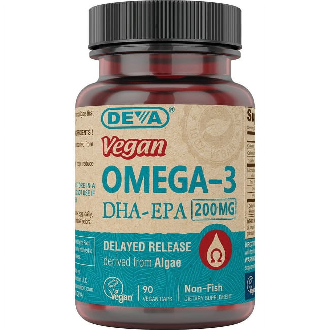 Deva Nutrition Vegan Omega 3 DHAEPA Vagan Capsules, 90 Ea