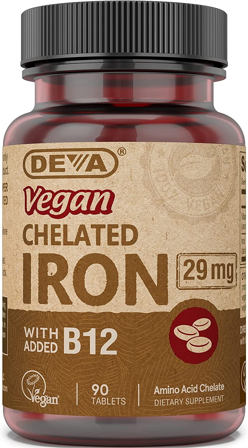 Deva Vegan Chelated Iron 29 mg  90 Tabs