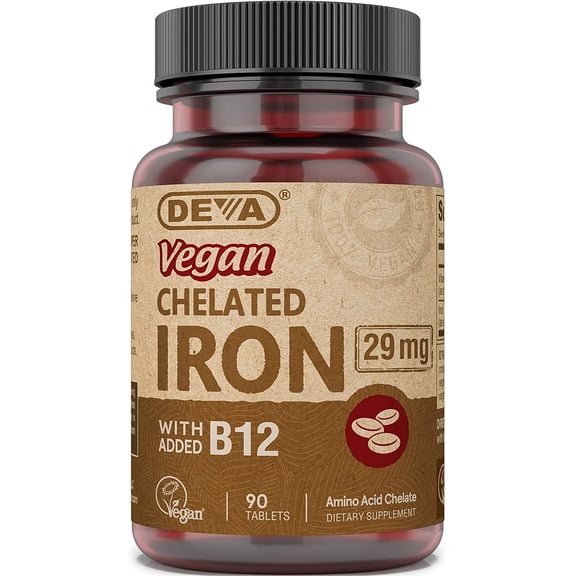 Deva Vegan Chelated Iron 29 mg 90 Tabs