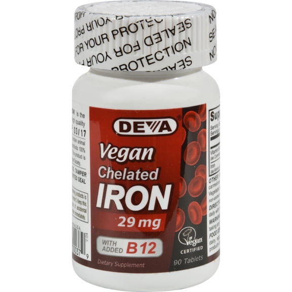 Deva Vegan Chelated Iron 29 mg Tablets 90 Ct