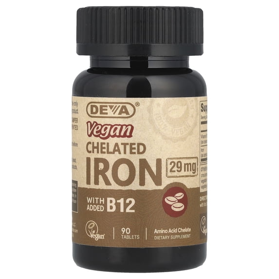 Deva Vegan Chelated Iron, 90 Tablets