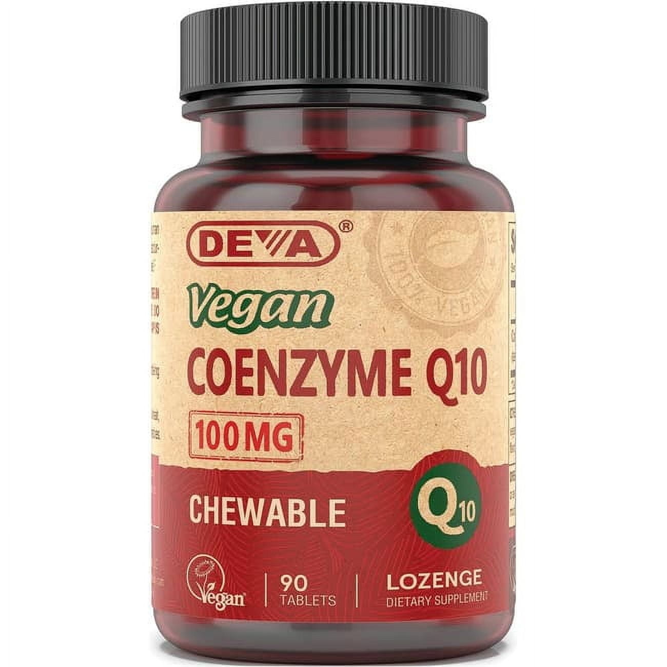 Vegan, Coenzyme Q10, 100 mg, 90 Chewable Tablets, Deva