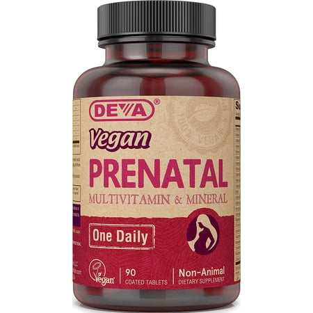 Deva Vegan Prenatal Multivitamin & Mineral Dietary Supplement, 90 Coated Tablets, 2-Pack
