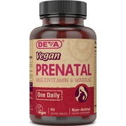 Deva Vegan Prenatal Multivitamin & Mineral Dietary Supplement, 90 Coated Tablets, 2-Pack