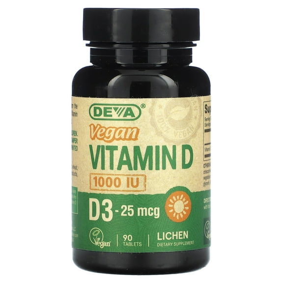 Deva Vegan Vegan Vitamin D3 - 1000 IU 90 Veg Tablet