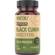 DEVA Vegan Nutrition Black Cumin Seed Oil, Cold-Pressed, Unrefined, 90 Vegan Capsules, 1-Pack