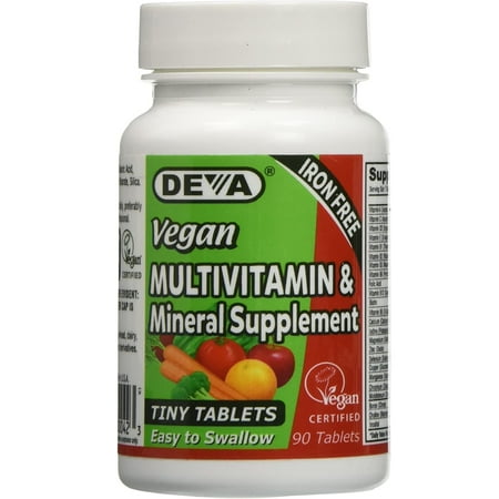 Deva Vegan Vitamins - Multivitamin Tiny Tablets W/o Iron - 90 Tablets
