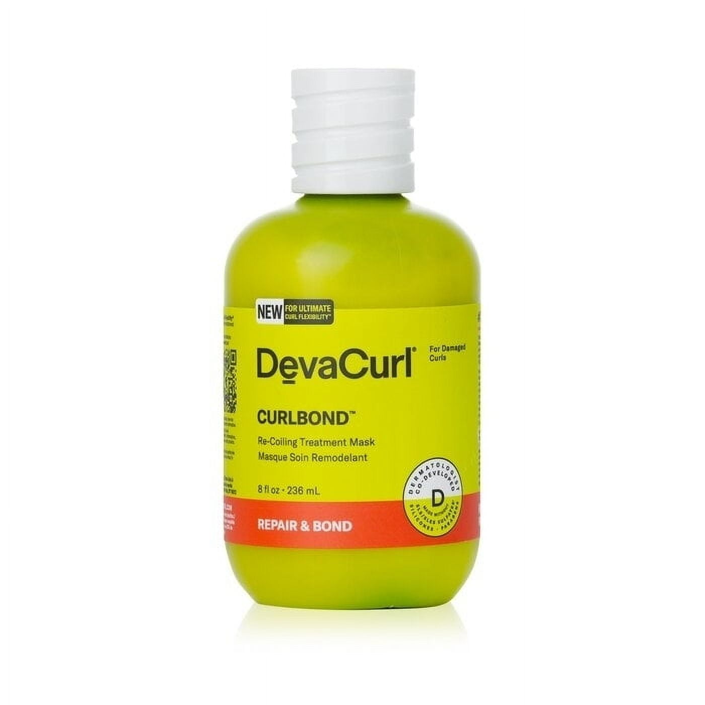 DevaCurl Curlbond Re-Coiling Treatment Hair Mask for Damaged Hair, 8 oz