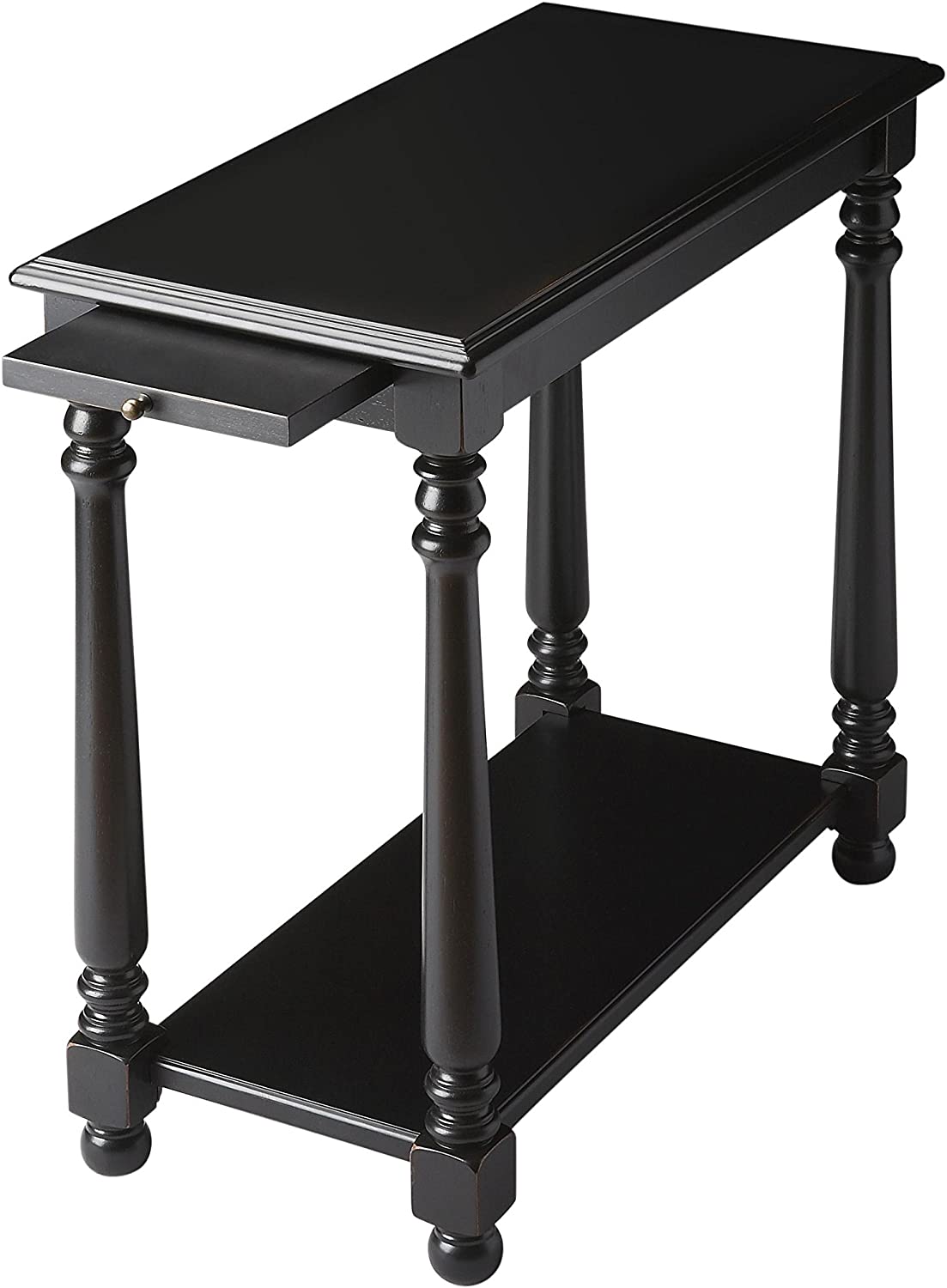 Devane Black Licorice Chairside Table