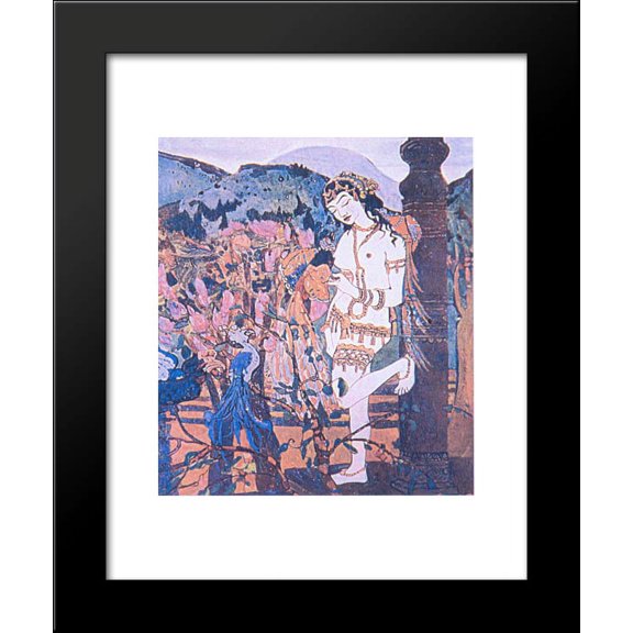 Devassari Abuntu with birds 20x24 Framed Art Print by Nicholas Roerich