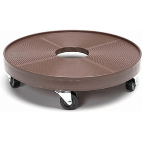 DeVault Enterprises 16-inch Espresso Plant Dolly with Wheels, Heavy Duty Rolling Plant Caddy, Drainage Hole, 500 lb Capacity