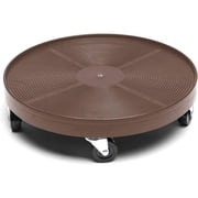 16" Rolling Plant Caddy with Wheels, Heavy Duty Plant Pot Stand with Casters & Locking Wheel, Indoor Outdoor Planter Base for Pots, Round Plant Tray, Espresso Brown