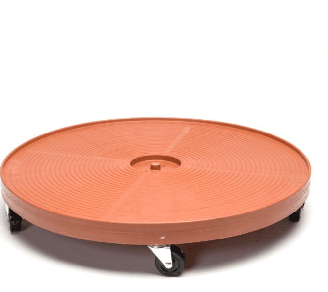 Terra Cotta 24" Heavy-Duty Plastic Plant Dolly with Steel Casters