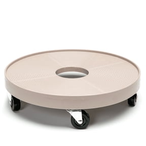 DeVault Enterprises 16-Inch Gray Mist Plant Dolly with Drainage Hole, Wheels & Heavy Duty Rolling Plant Caddy, 500 lb Capacity