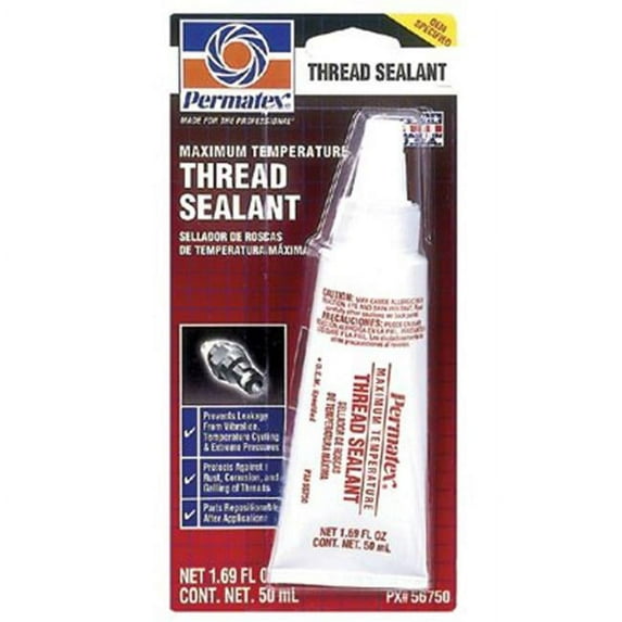 Maximum Temperature Thread Sealant, 50 ml, Tube, White