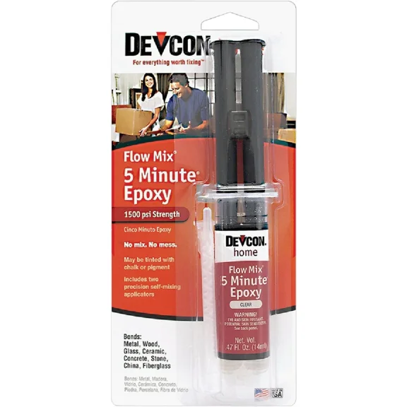 Devcon Flow-Mix 0.5 Oz. 5 Minute Epoxy 20445 Devcon 20445 078143204456 Clear