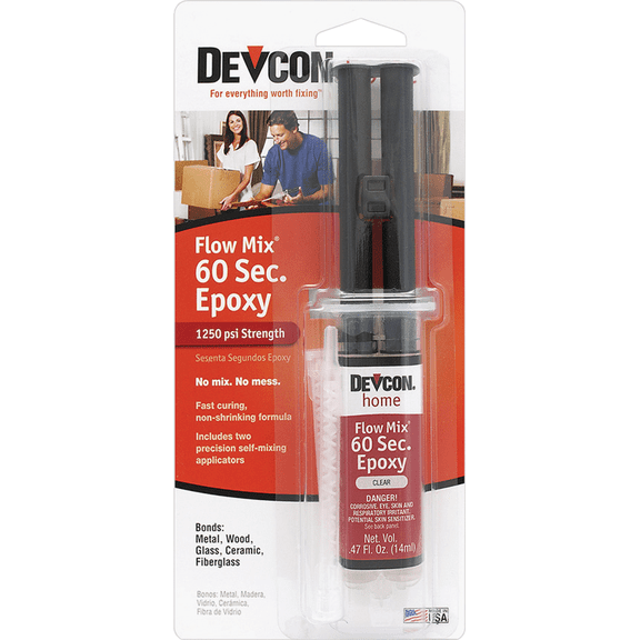 Devcon Flow-Mix 60 Second Epoxy - Single Pack Residential Use, Standard Application