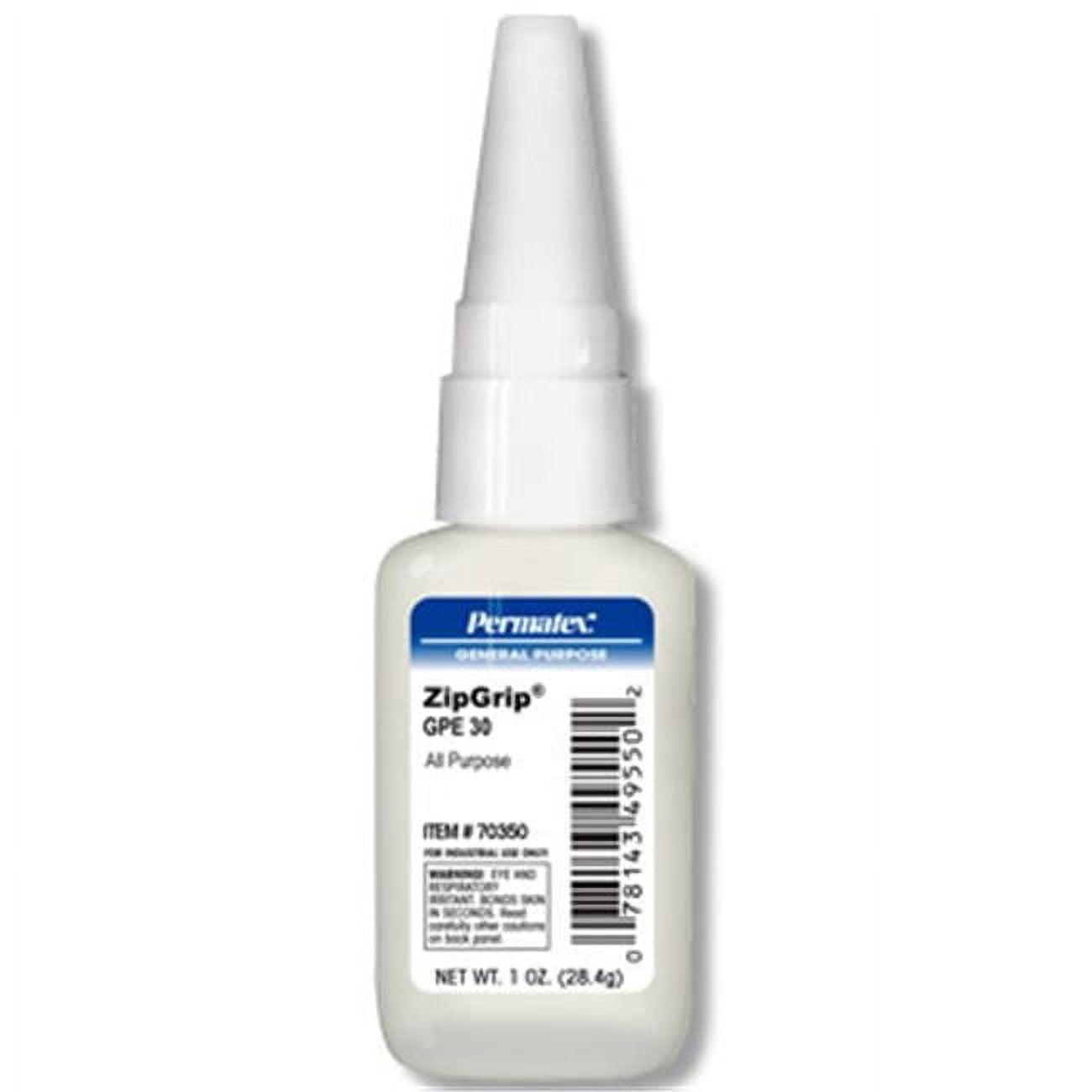 ZipGrip® GPE 30 Cyanoacrylate Adhesive, 1 oz, Bottle, Clear