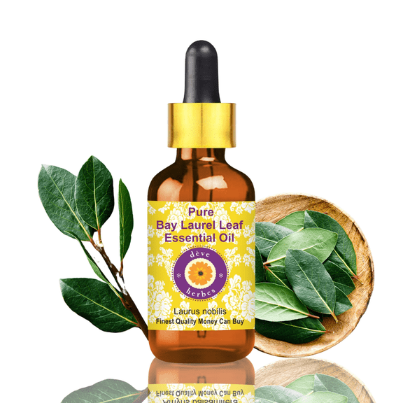 Deve Herbes Bay Laurel Leaf Essential Oil (Laurus Nobilis) - 0.16 Fl Oz (5ml) - 100% Natural Bay Laurel Oil - for Hair Care, Massage & Aromatherapy - with Dropper