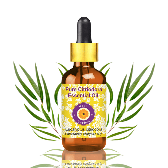 Deve Herbes Citriodora Essential Oil (Eucalyptus Citriodora) - 0.16 Fl Oz (5ml) - 100% Natural Citriodora Oil for Insect Repellent, Diffuser & Fresh Aroma - with Dropper